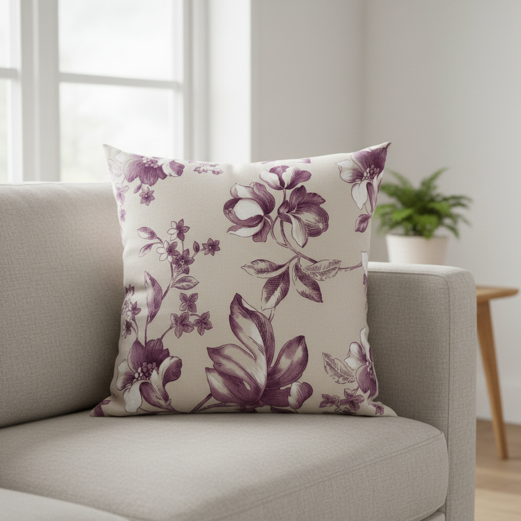 Cuscino Viola in salotto moderno